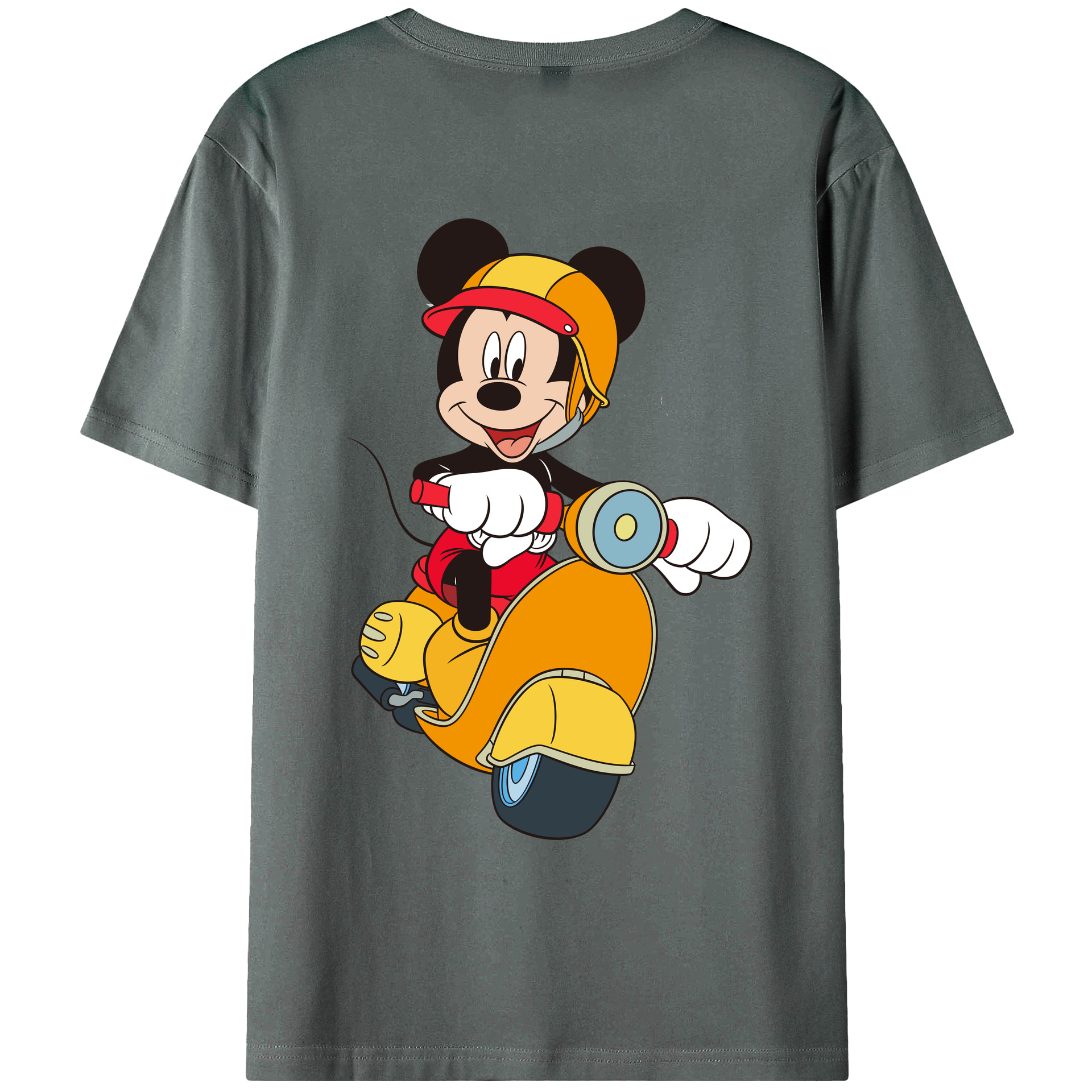 ミッキーマウス Mickey Mouse 綿100％ メンズ半袖Tシャツ（バックプリント） 通気性